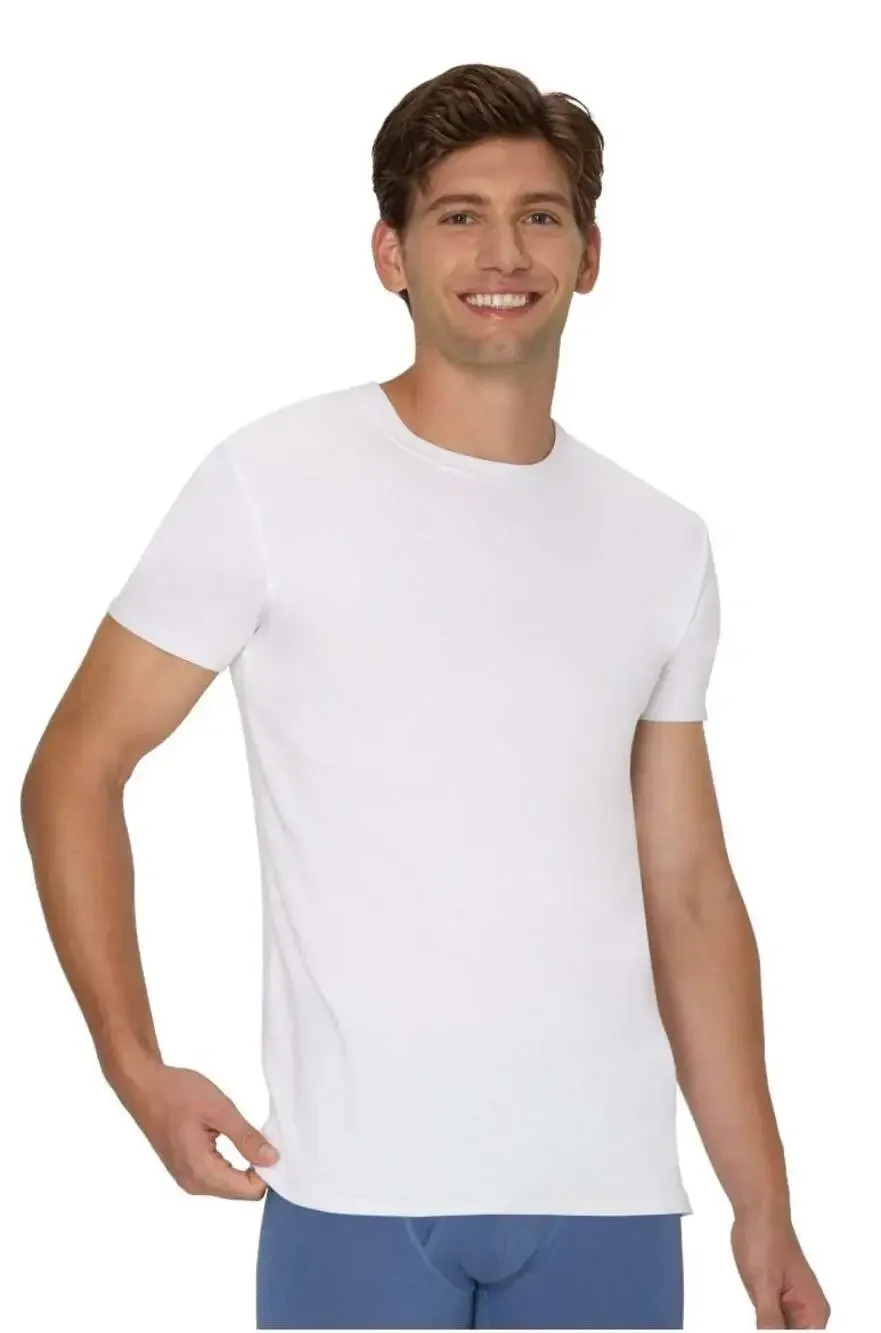 Hanes‎ Men's Tagless Cotton Stretch Crewneck T-Shirt Undershirts, 6-Pack - White